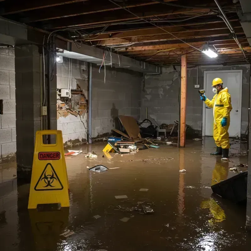 Flooded Basement Electrical Hazard in Hunter, TN Property